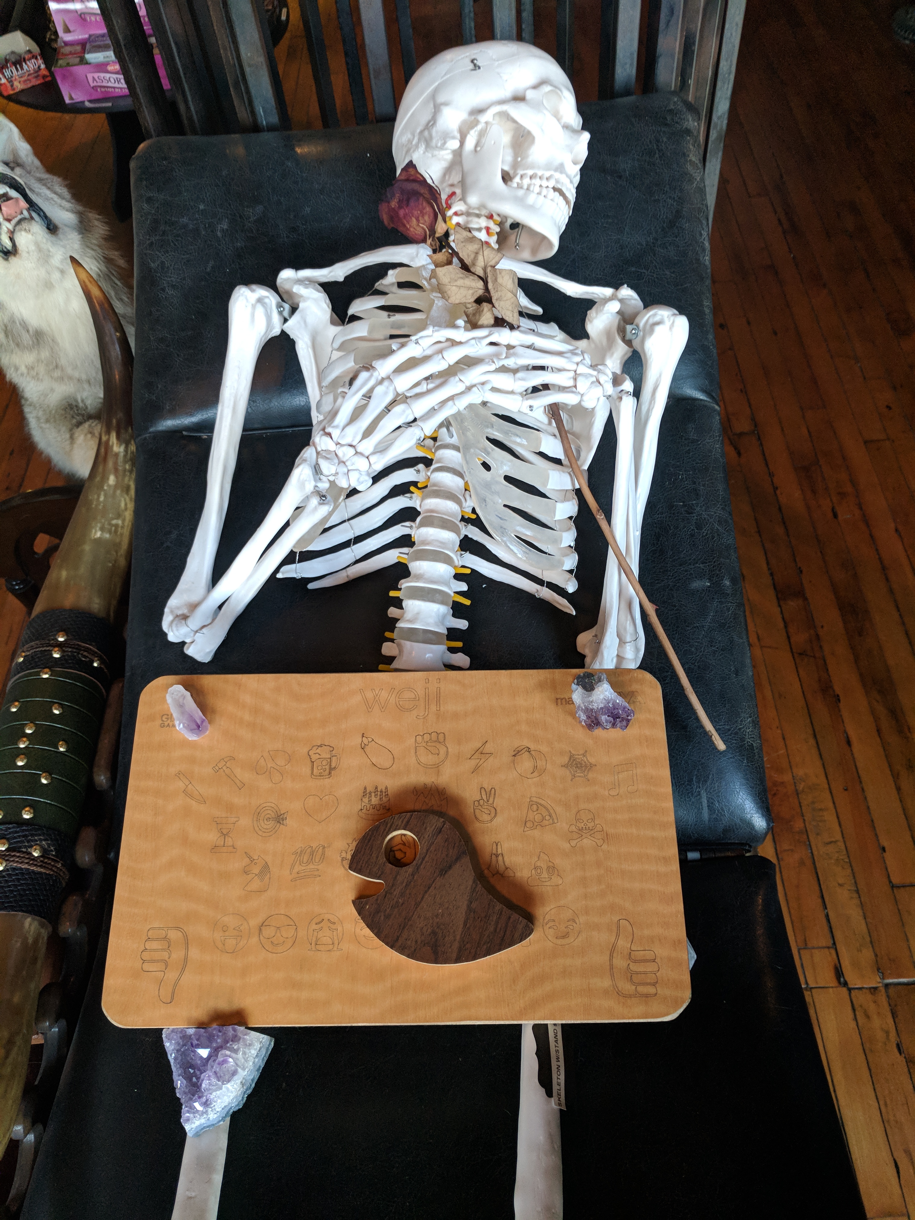 Weji board on skeleton with crystals